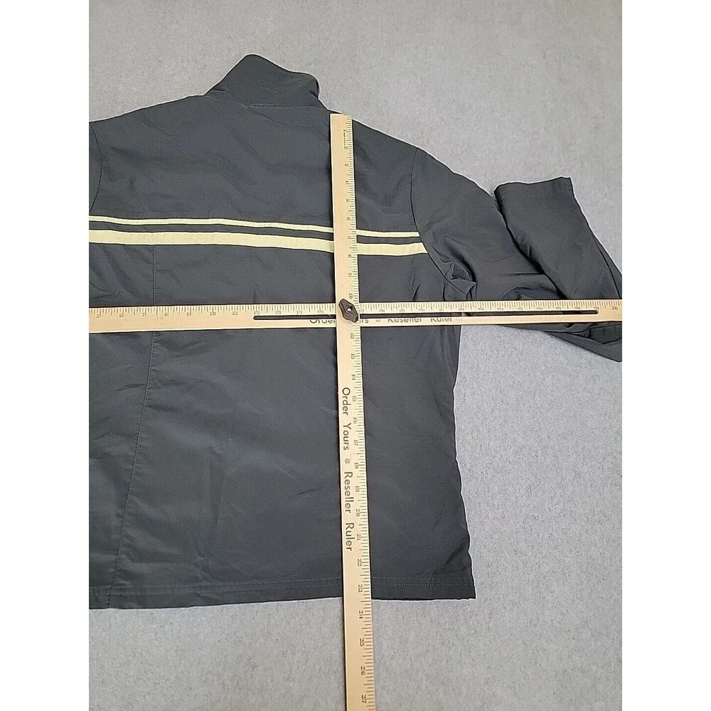 Nike Jacket Womens‎ L Black Stripe Full Zip  Pockets Lightweight Running Swoosh